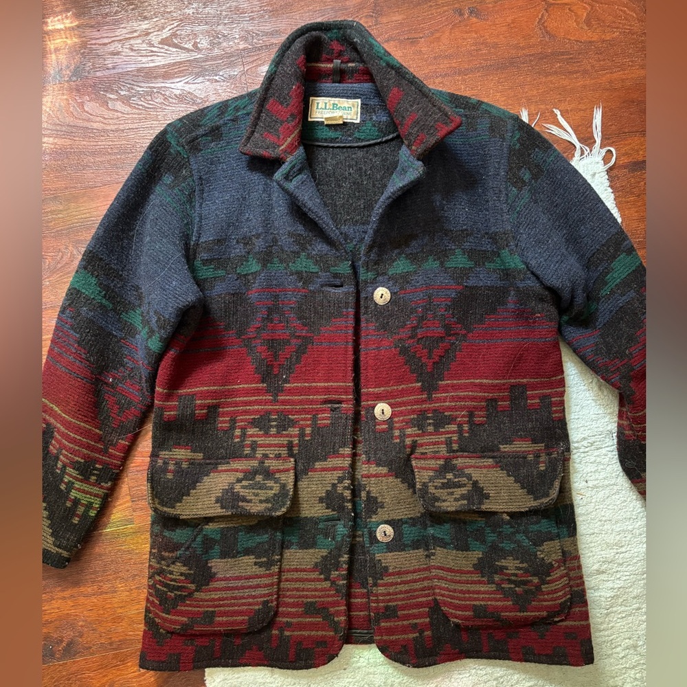 Vintage 90s L.L. Bean Aztec Wool Jacket